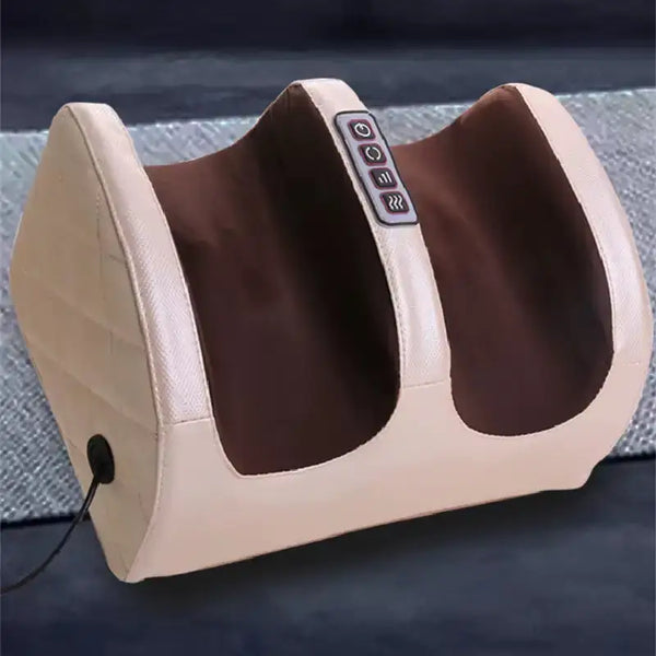 Air compression foot and leg massager lifestyle use on couch