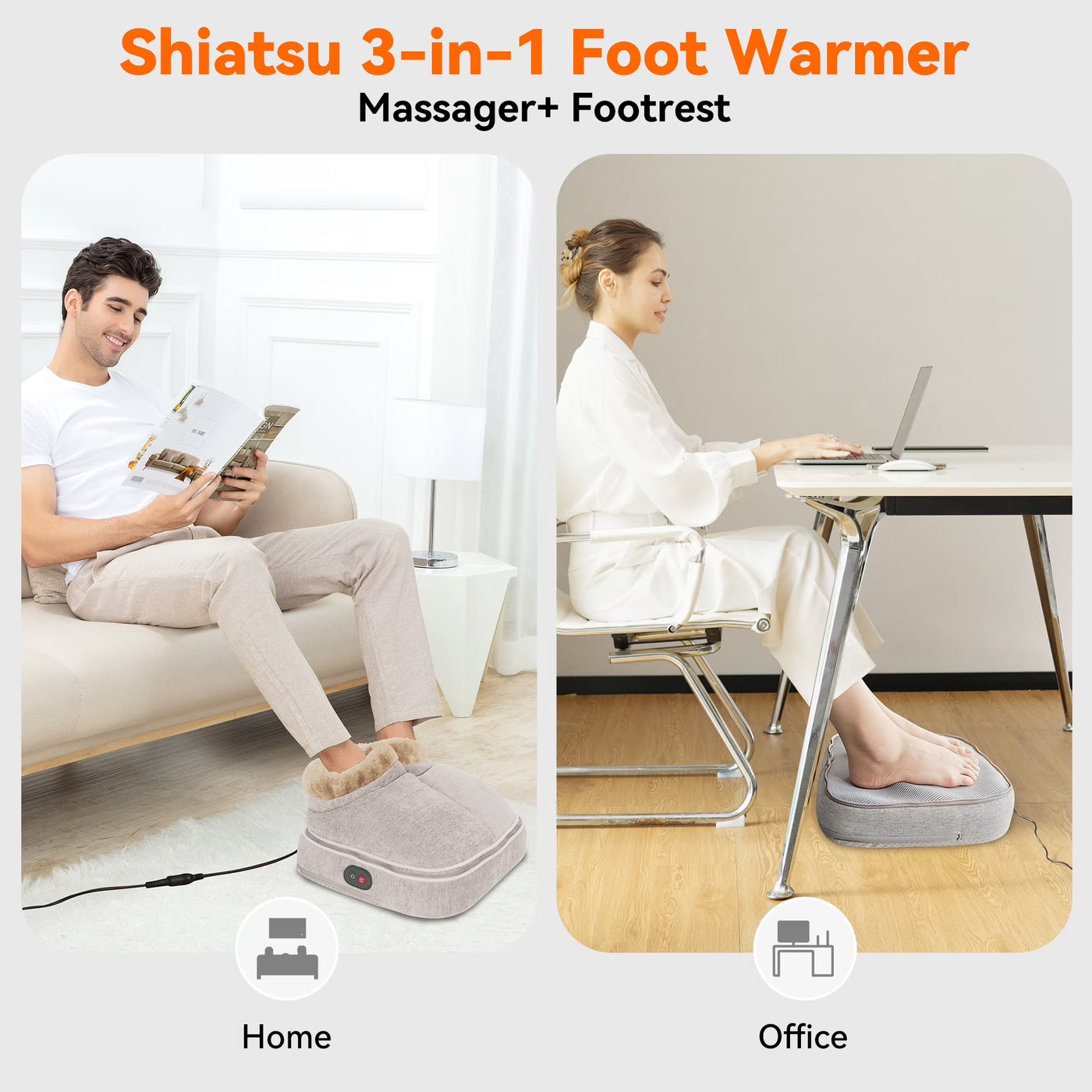 Shiatsu Foot Massager with Heat – Foot Warmer for Blood Circulation & Pain Relief