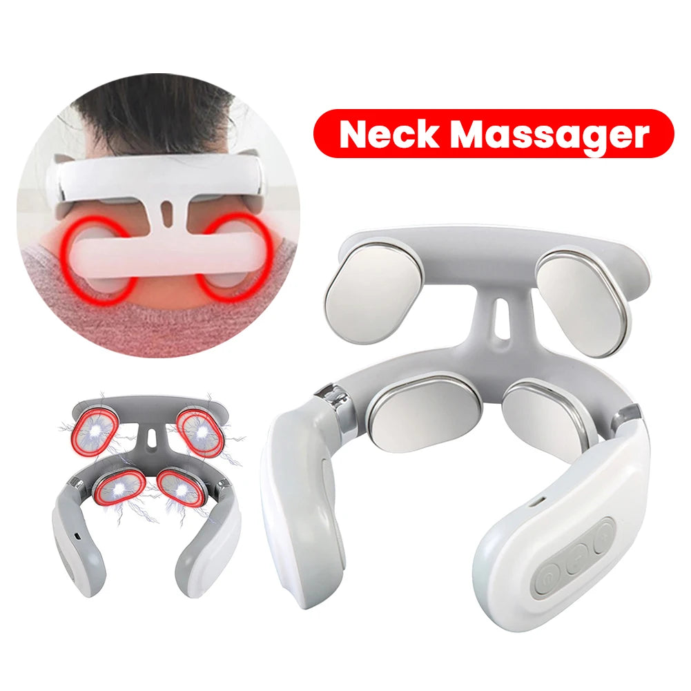 4-Head Heated Neck Massager