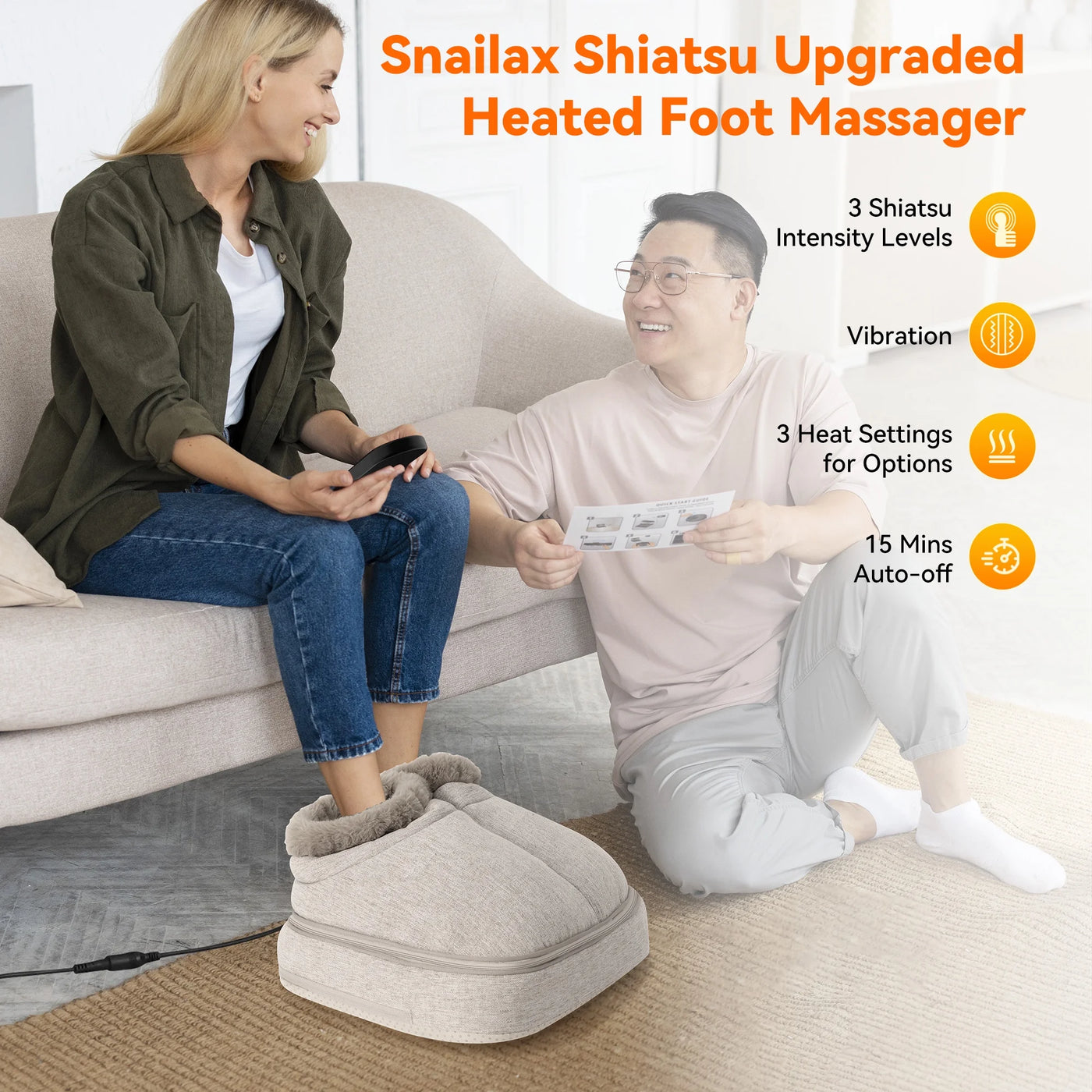 Shiatsu Foot Massager with Heat – Foot Warmer for Blood Circulation & Pain Relief
